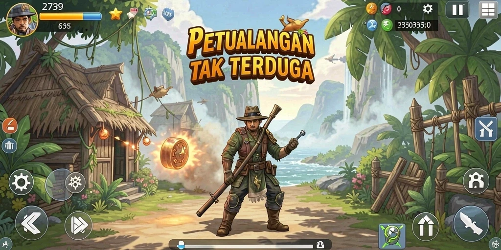 Screenshot gameplay menunjukkan momen seru dalam petualangan.
