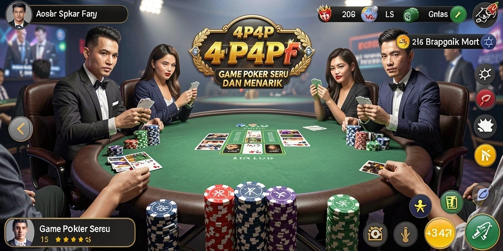 Tampilan permainan Poker yang mendebarkan dan interaktif.