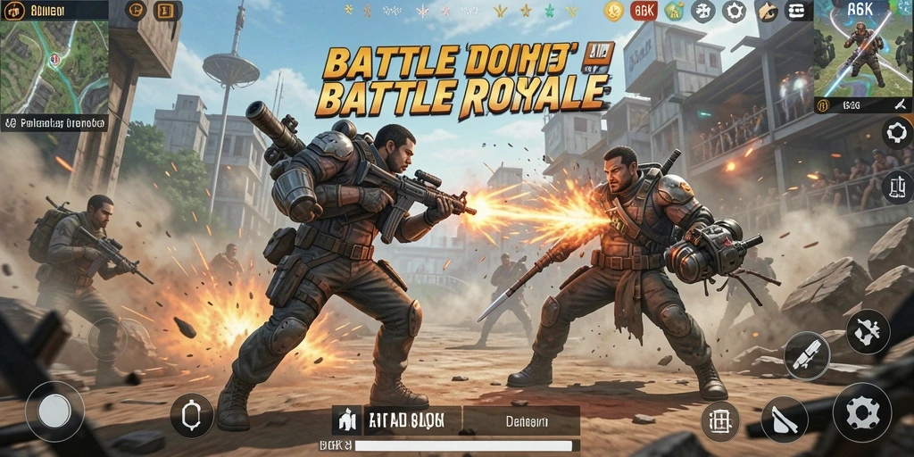 Tangkapan layar permainan Battle Royale yang mendebarkan dari 66K.