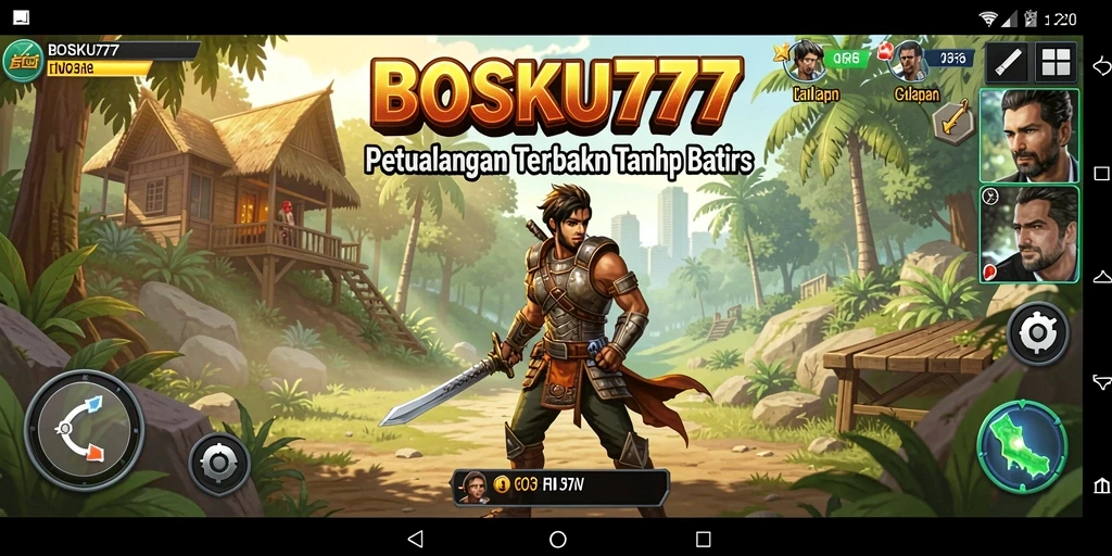 Screenshot gameplay <strong>BOSKU777</strong> menunjukkan petualangan seru di dunia terbuka.