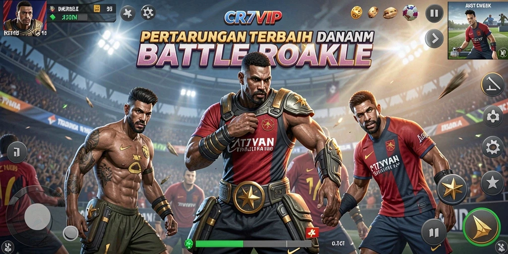 Screenshot menunjukkan aksi seru dalam CR7VIP Battle Royale.