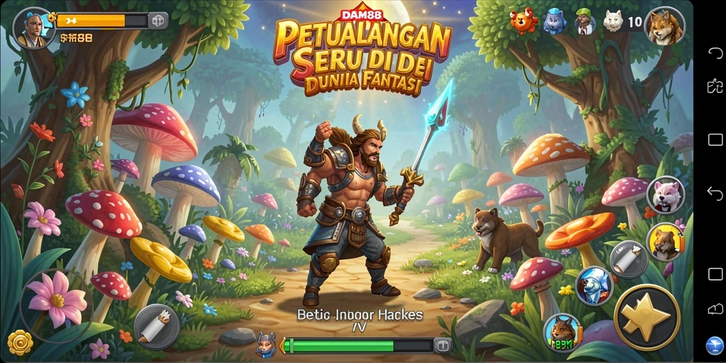 Tangkapan layar menunjukkan aksi seru dalam permainan DAM88.