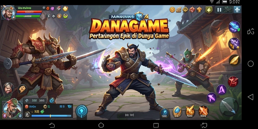 Tampilan seru pertarungan epik dalam DANAGAME dengan karakter unik.