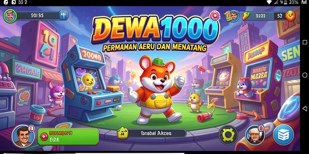 Tangkapan layar DEWA1000 menampilkan aksi seru dalam gameplay Arcade.
