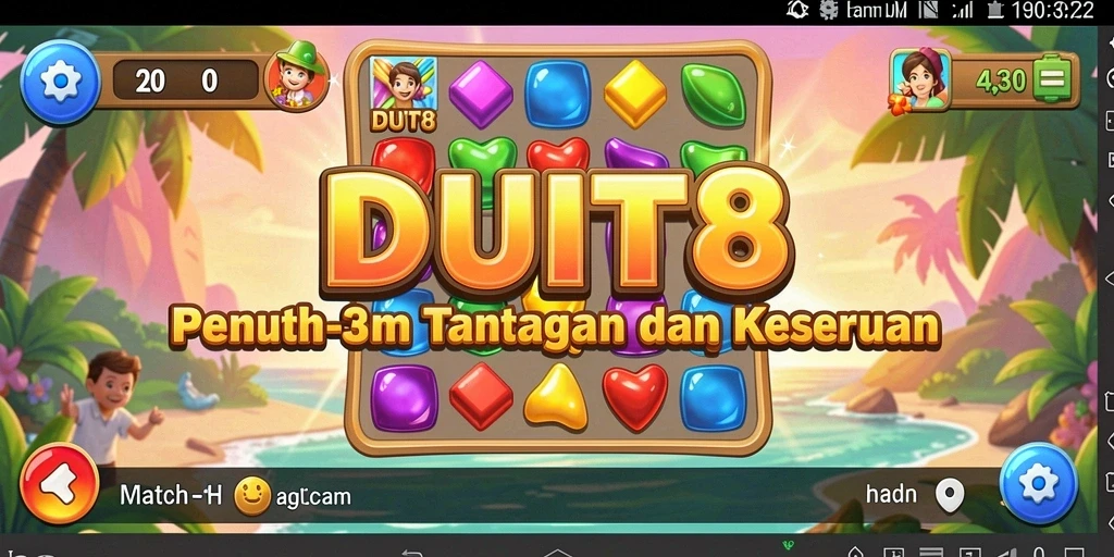 Tampilan gameplay seru dari DUIT8 dengan kombinasi Match-3 yang menarik.