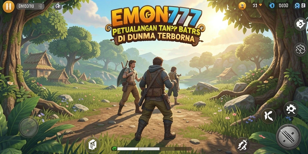 Gameplay EMON777 menampilkan lingkungan Open World yang luas dan interaktif.