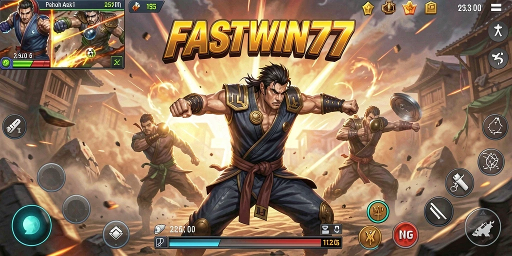 Screenshot gameplay FASTWIN77 menampilkan pertarungan yang intens dan mendebarkan.