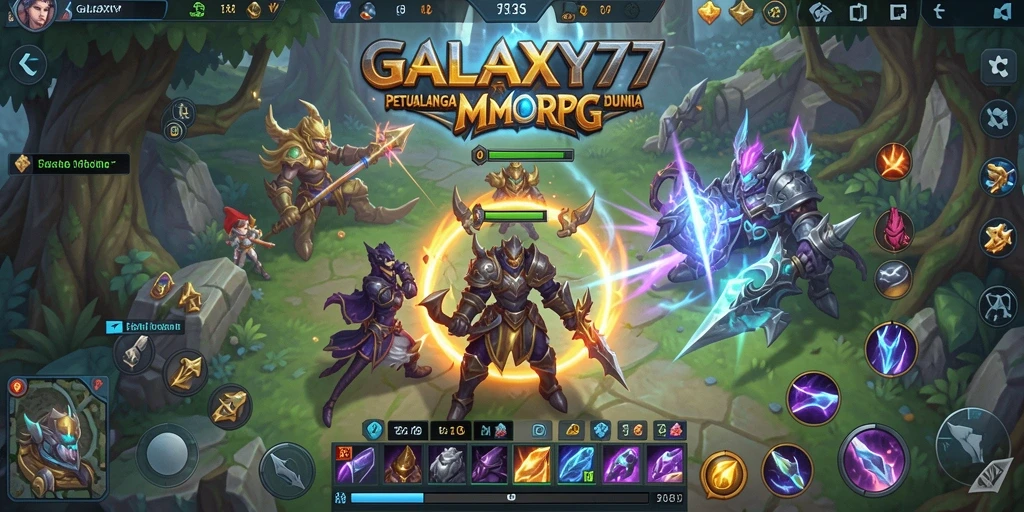 Screenshot gameplay GALAXY77 menampilkan aksi seru dan grafis memukau.