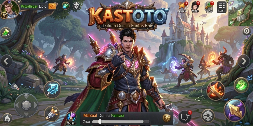 Tampilan gameplay menakjubkan KASTOTO dalam dunia RPG yang memukau.