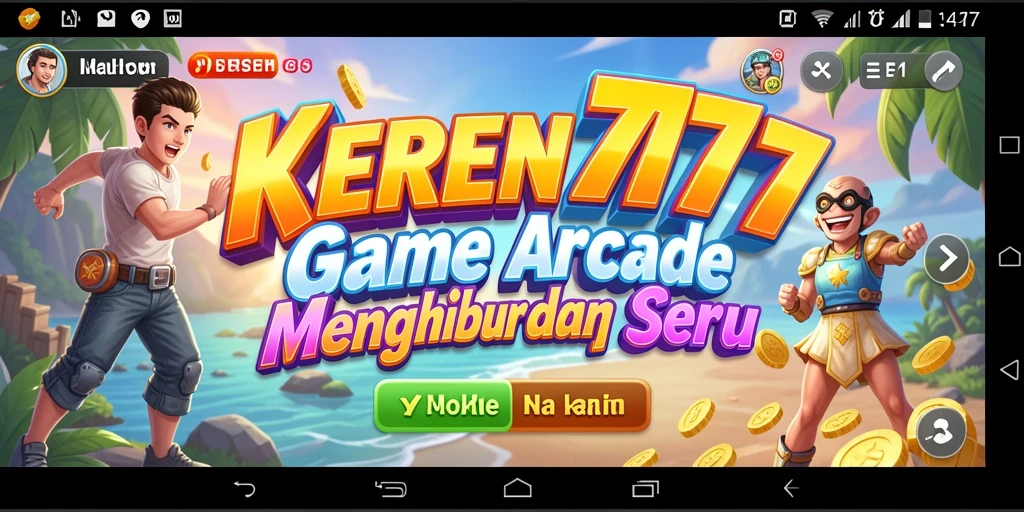 Tampilan gameplay seru KEREN777 dengan karakter yang dinamis dan warna-warni.