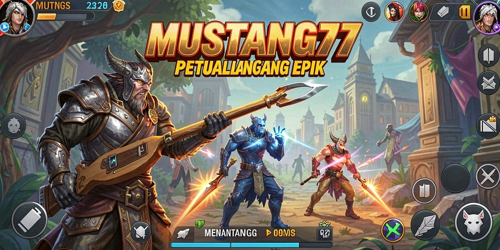 Screenshot utama MUSTANG77 menunjukkan aksi seru dalam petualangan yang menegangkan.