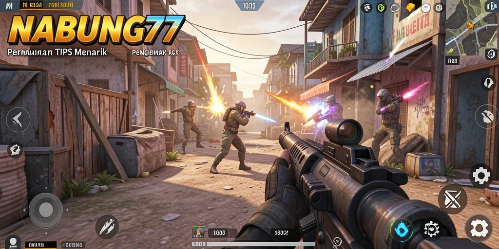 Tampilan gameplay seru dalam NABUNG77 dengan aksi tembak-menembak.