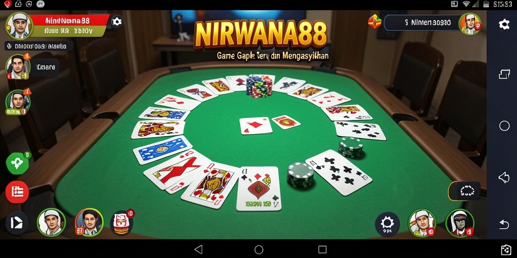 Menampilkan gameplay seru dalam permainan Gaple.