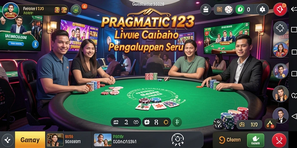 Screenshot gameplay PRAGMATIC123 menampilkan suasana seru Live Casino.