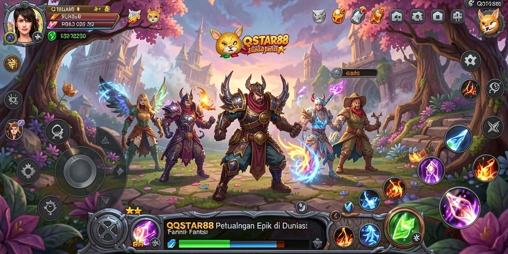 Tampilan gameplay QQSTAR88 dengan aksi petualangan yang mendebarkan.