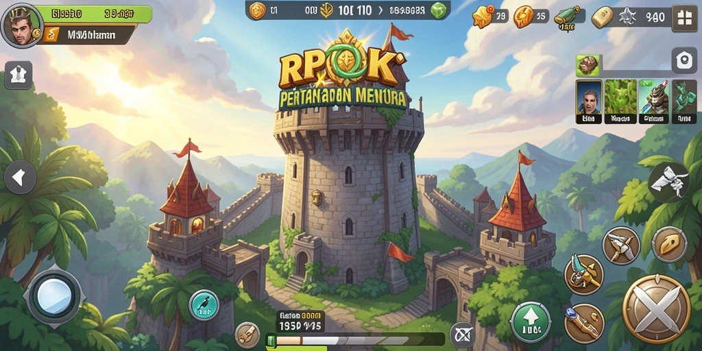 Screenshot gameplay RPOK yang menampilkan strategi Tower Defense yang menegangkan.