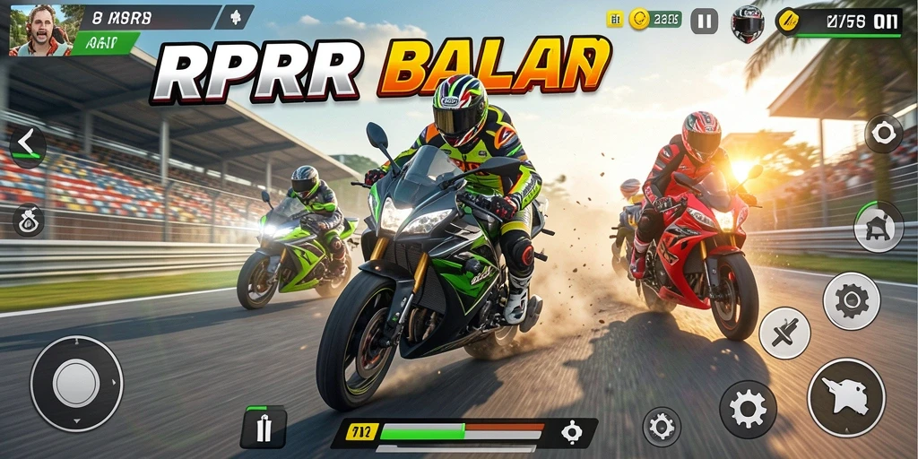Tangkapan layar RPRR menampilkan balapan motor yang cepat dan mendebarkan.