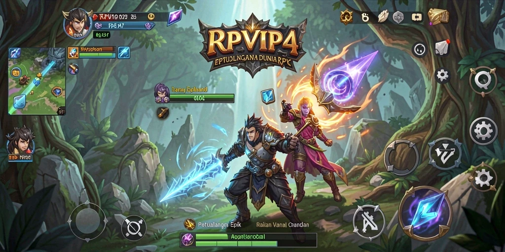 Gameplay RPG yang mendebarkan di RPVIP4 dengan grafis yang indah.