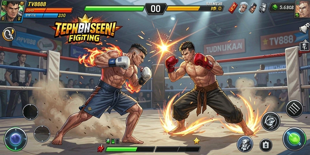 Tampilan gameplay TV888 yang menegangkan saat bertarung.