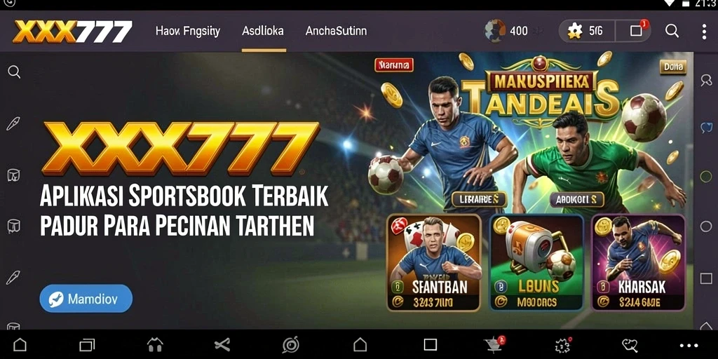Tampilan screenshot XXX777 menampilkan fitur taruhan olahraga secara langsung.