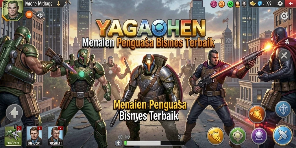 Screenshot utama YAGAOHEN menunjukkan antarmuka bermain game Tycoon yang menarik.