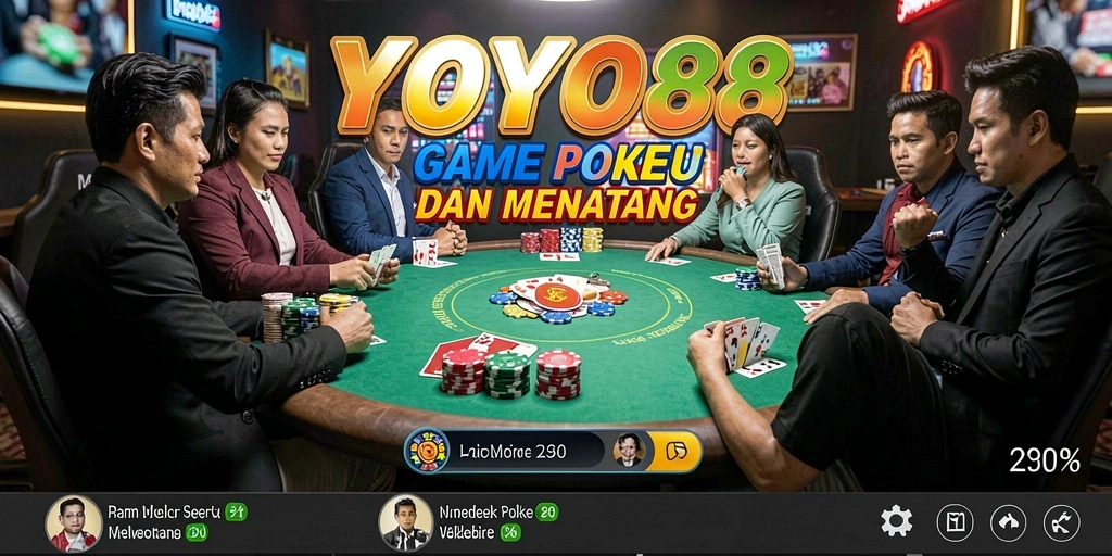 Tampilan gameplay poker yang mendebarkan dari YOYO88.
